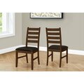 Monarch Specialties Dining Chair, 37 in. Height, Set Of 2, Dining Room, Kitchen, Side, Upholstered, Brown Solid Wood I 1372